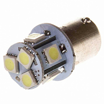 Автолампа диод S25 (P21W) 24V 8 SMD диодов BA15s 1-конт Белая SKYWAY Противотуманные, стопы